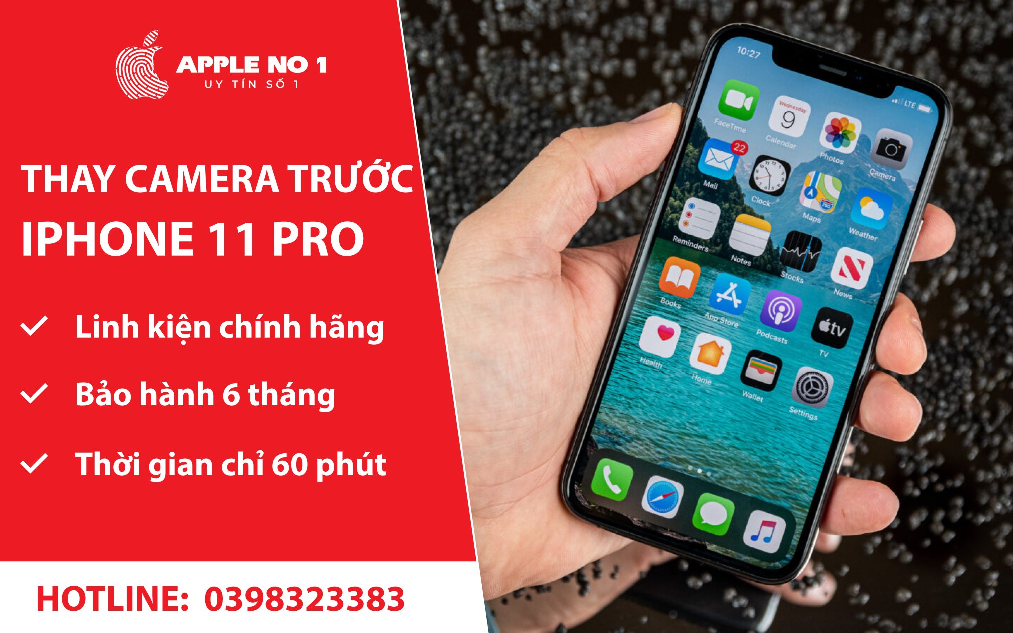 thay camera truoc iphone 11 pro gia tot, chinh hang tai apple no.1